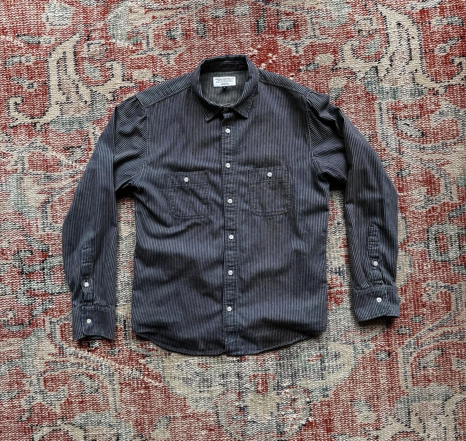 General Quarters Hickory Stripe Shirt Sz L