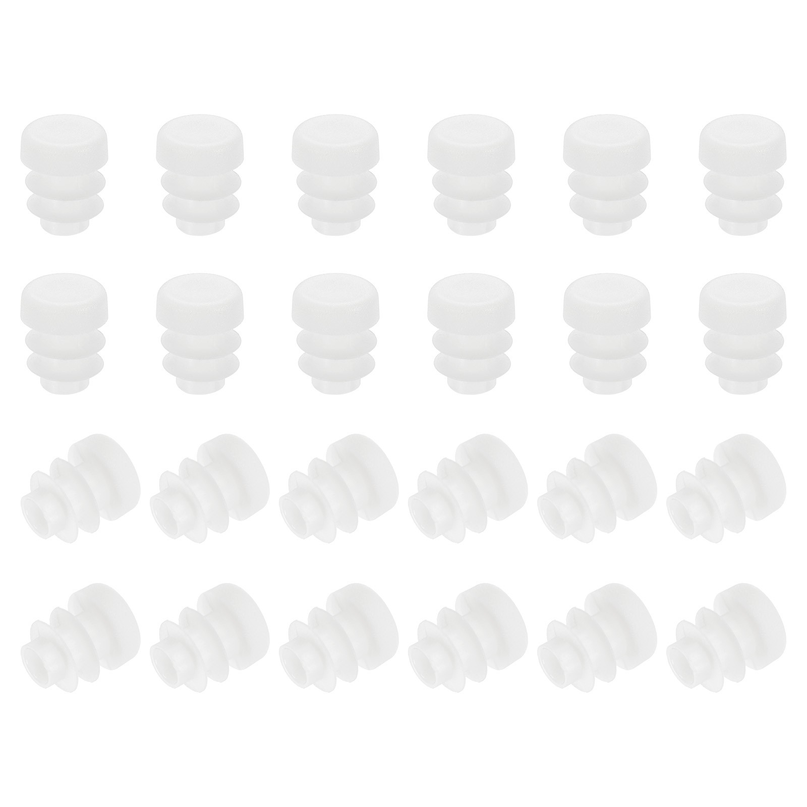 Round Plastic Plug, 24 Pcs 1/2 Inch/12mm Tubing Insert End Caps, White