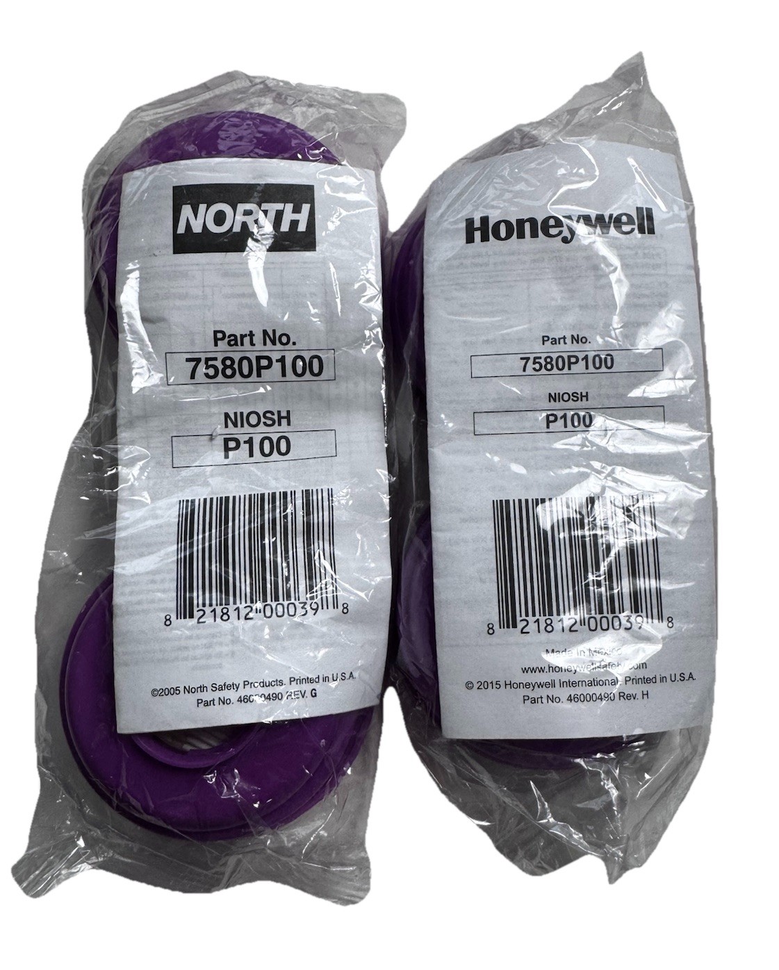 North 7580P100 P100 Particulate Replacement Respirator Cartridge Filter 2 Packs