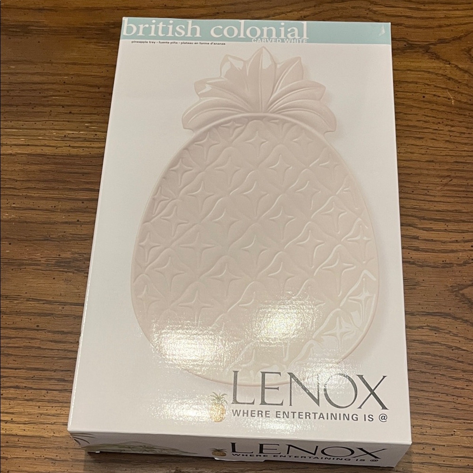 Lenox British Colonial Carved Pineapple Tray, White