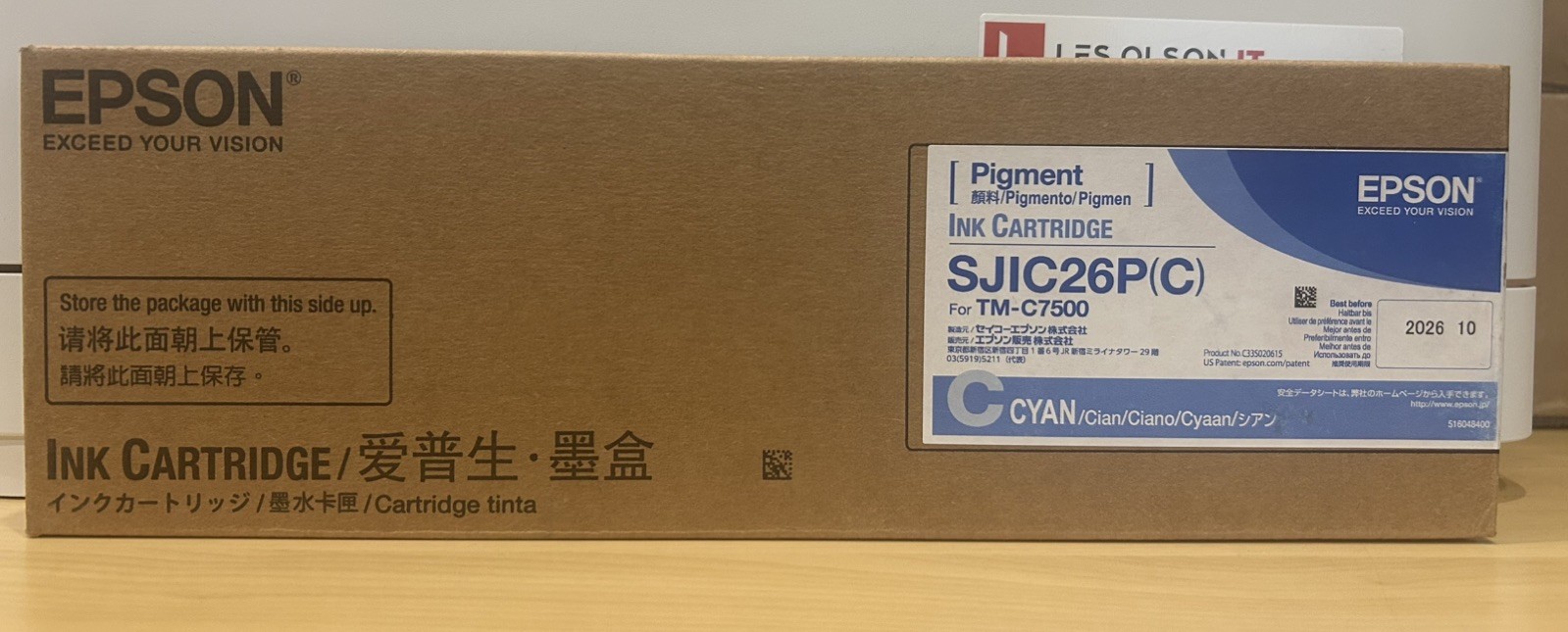 New unopened OEM Epson Ink Cartridge SJIC26P(C) Cyan for TM-C7500