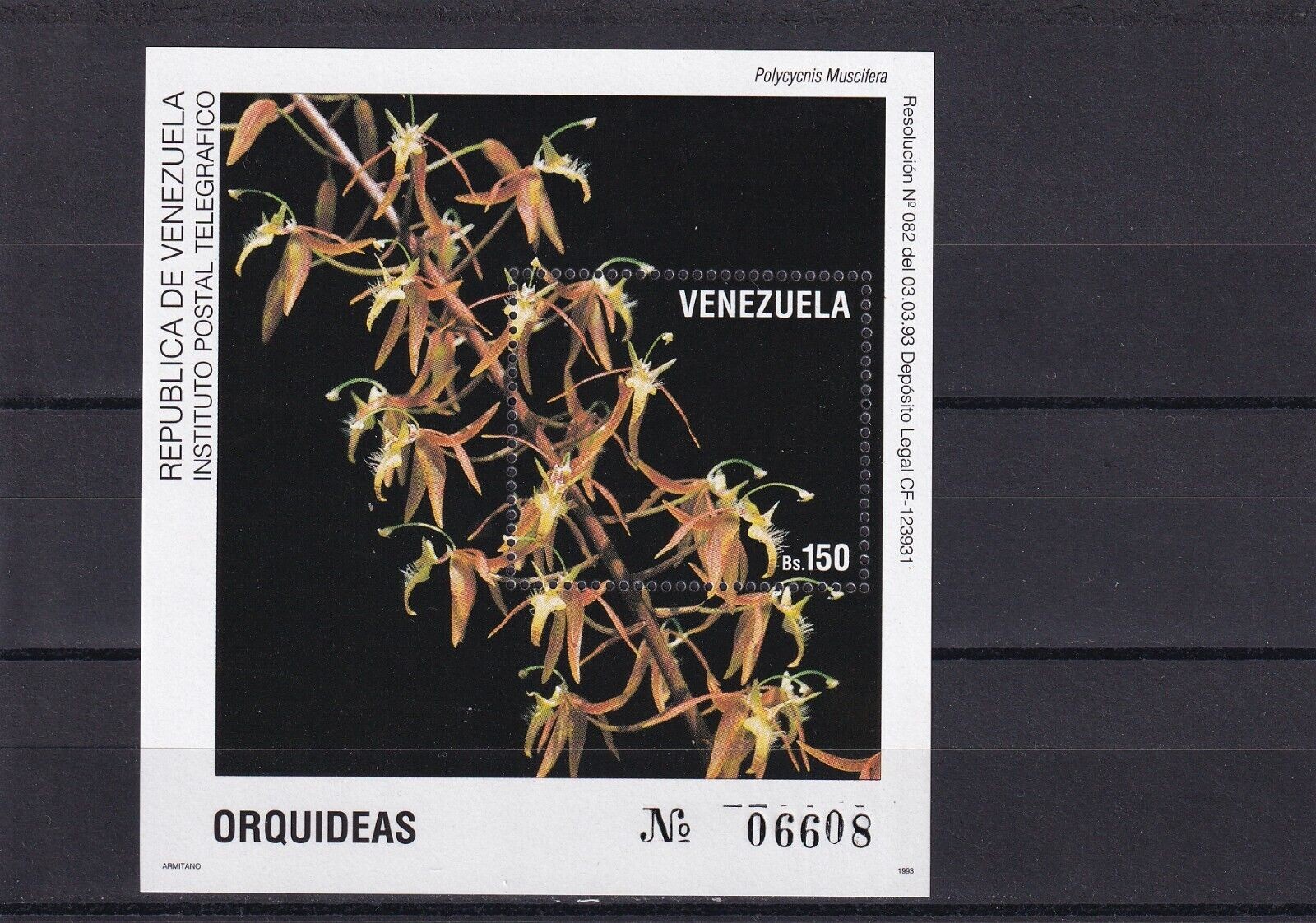 SA07b Venezuela 1993 Orchids-Flowers minisheet mint