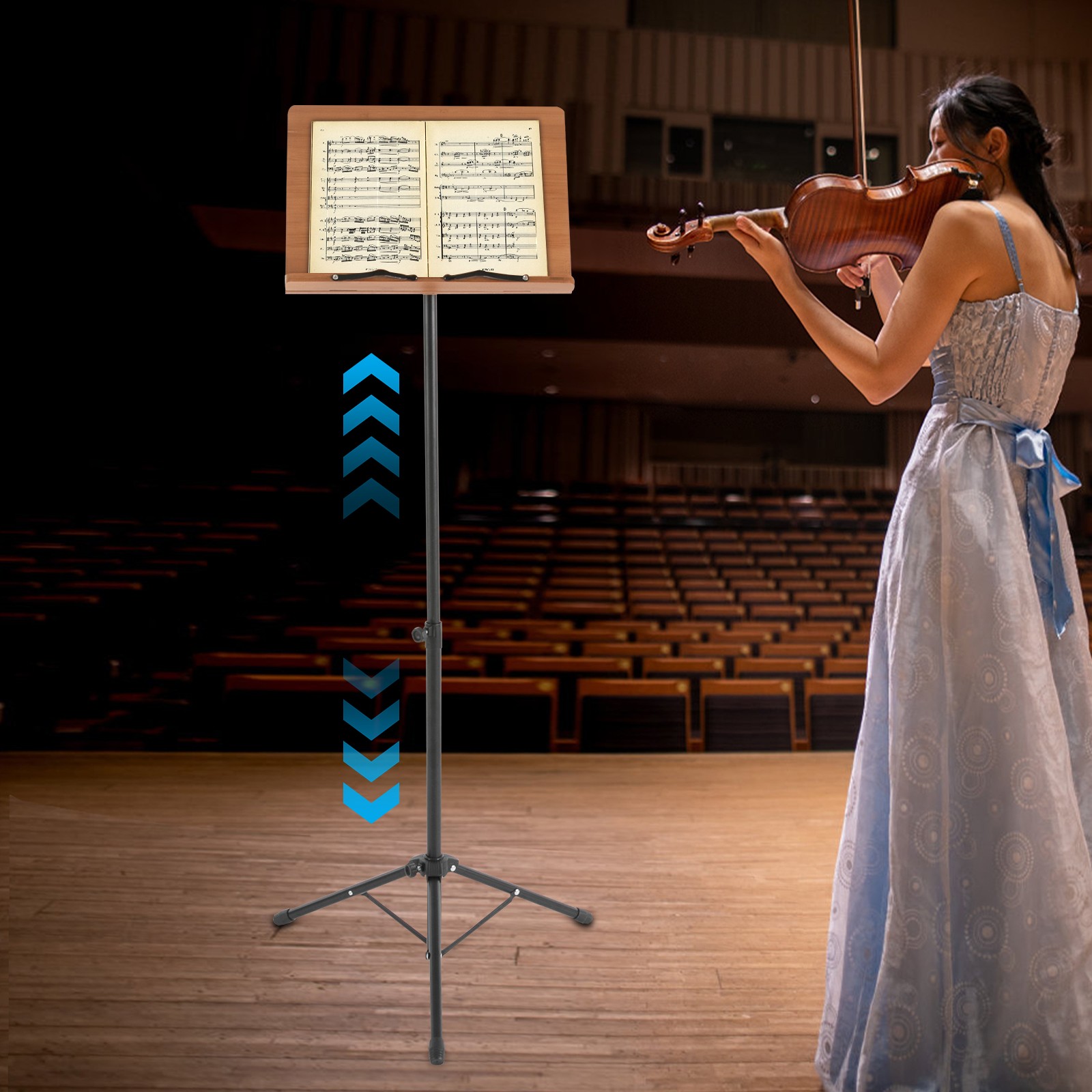 Sheet Music Stand & Professional Music Stand , 70cm-190cm Adjustable Music Shelf