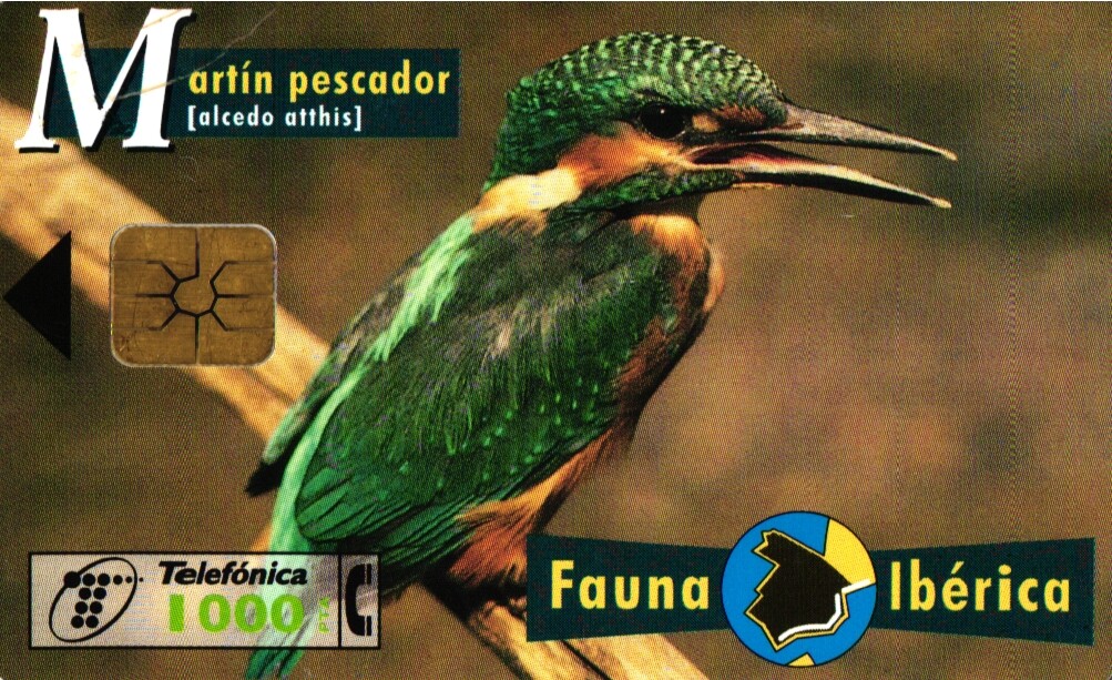 630 Phonecard Used Spain Fauna Kingfisher