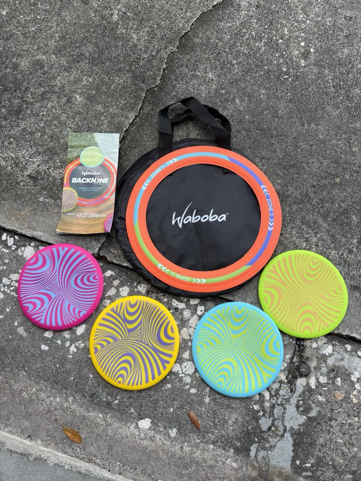 Waboba Backnine Disc Golf Set + Wingman Silicone Flying Discs Bundle Lot