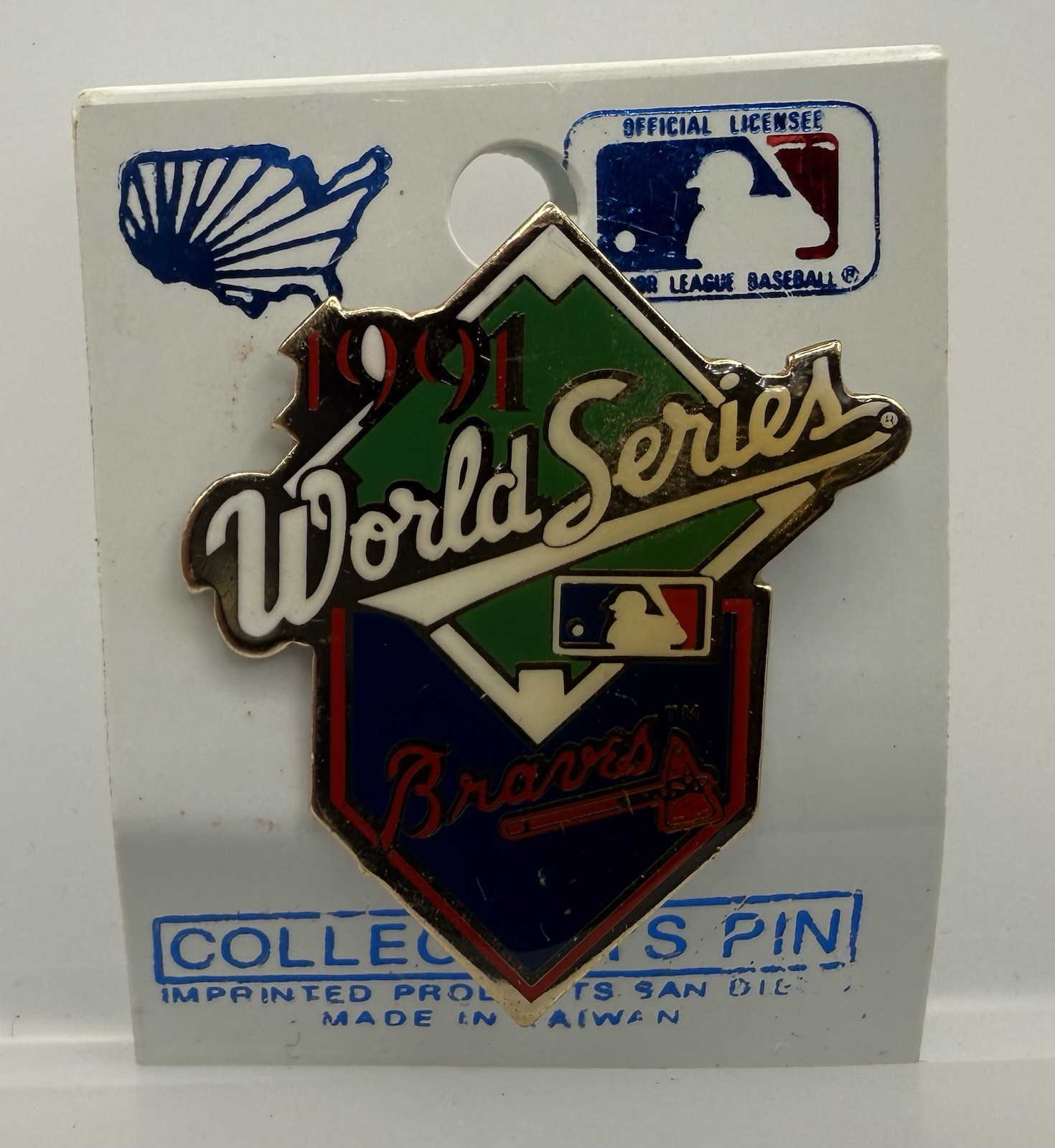 Vintage 1991 World Series Atlanta Braves Vs Minnesota Twins MLB Baseball Pin