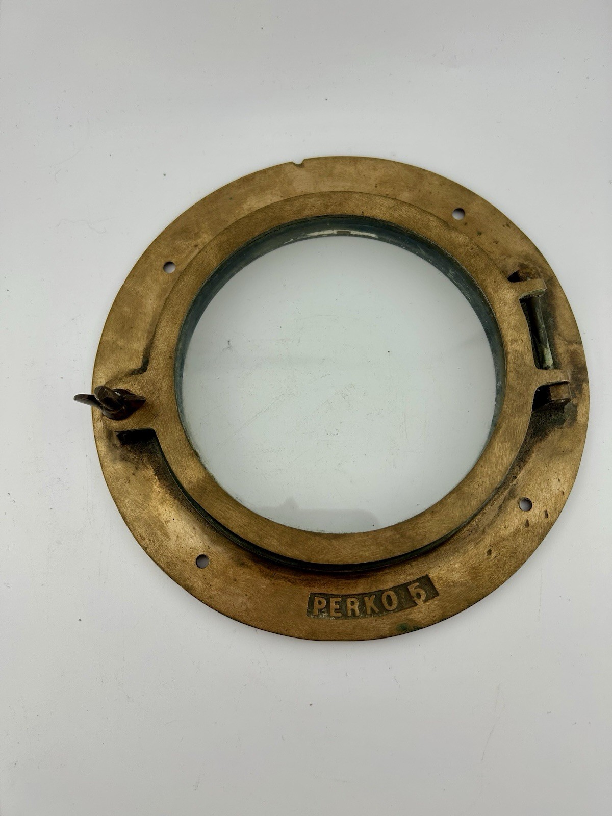 VINTAGE BRASS BRONZE 8” PORTHOLE WITH 5” GLASS
