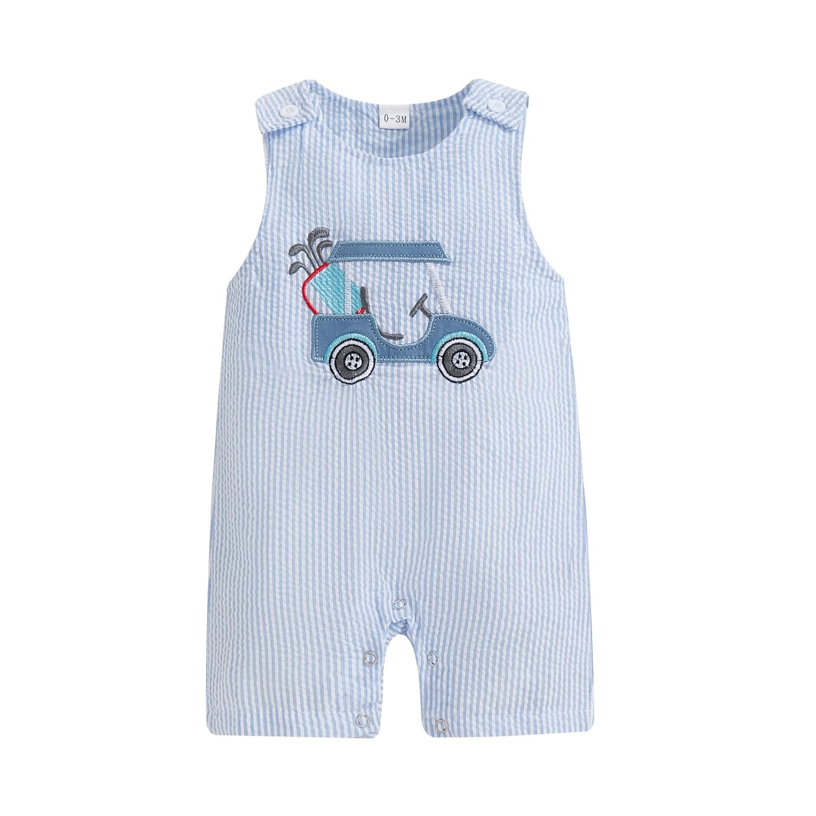 Aopwsrlyi Newborn Baby Boy Golf Outfit Cart 12-18 Months, Blue 