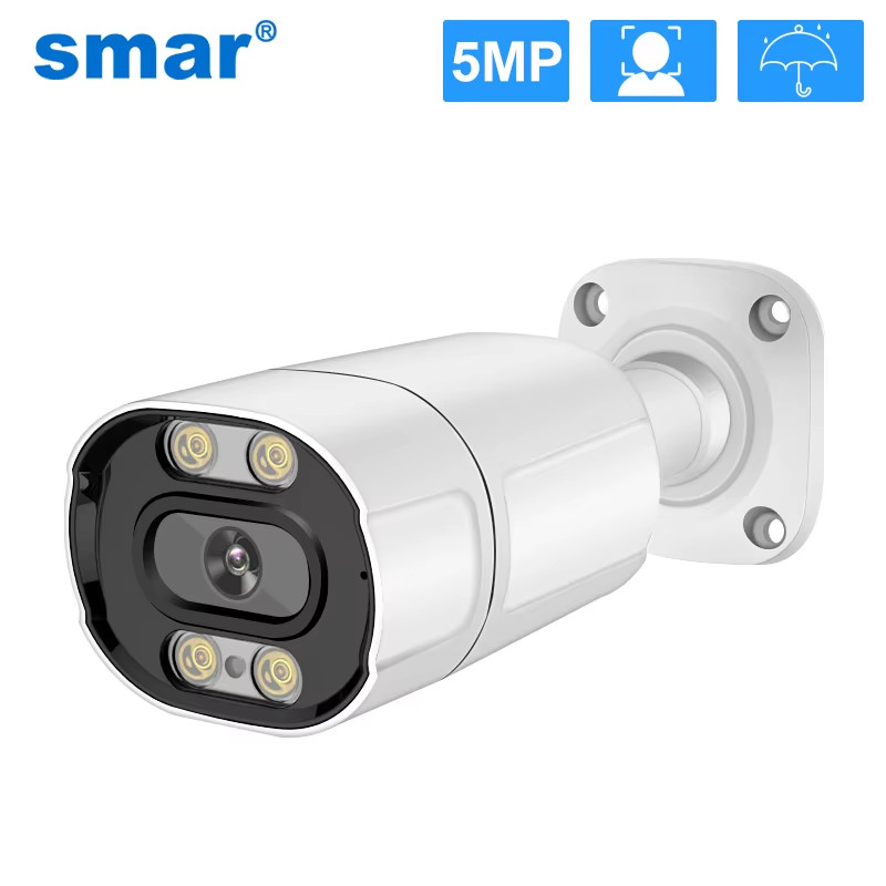 Smar 8MP/5MP/4MP/3MP Outdoor POE IP Camera Support AI Face Detection Bulilt-In M