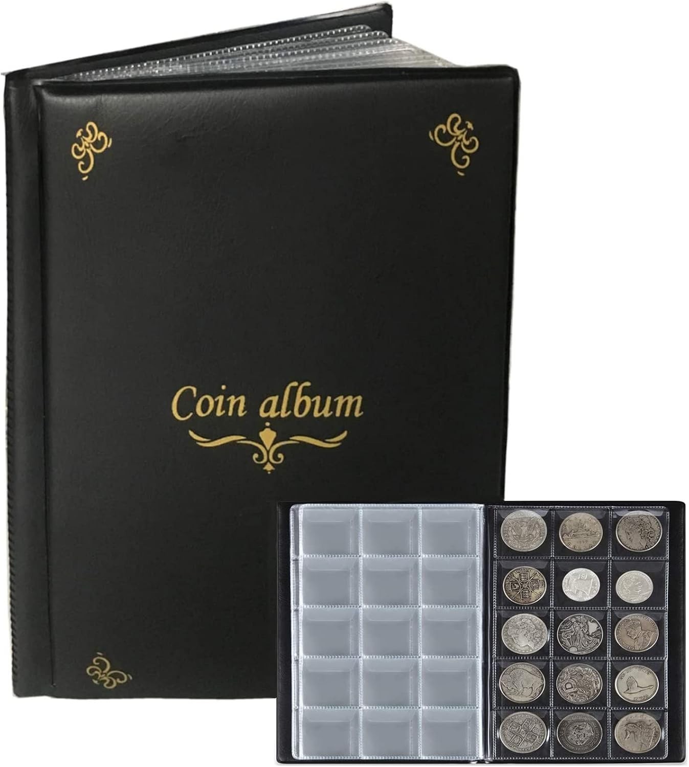 150 Pockets Coins Collection Book Holders for Collectors, Quarter Dollar Stor...