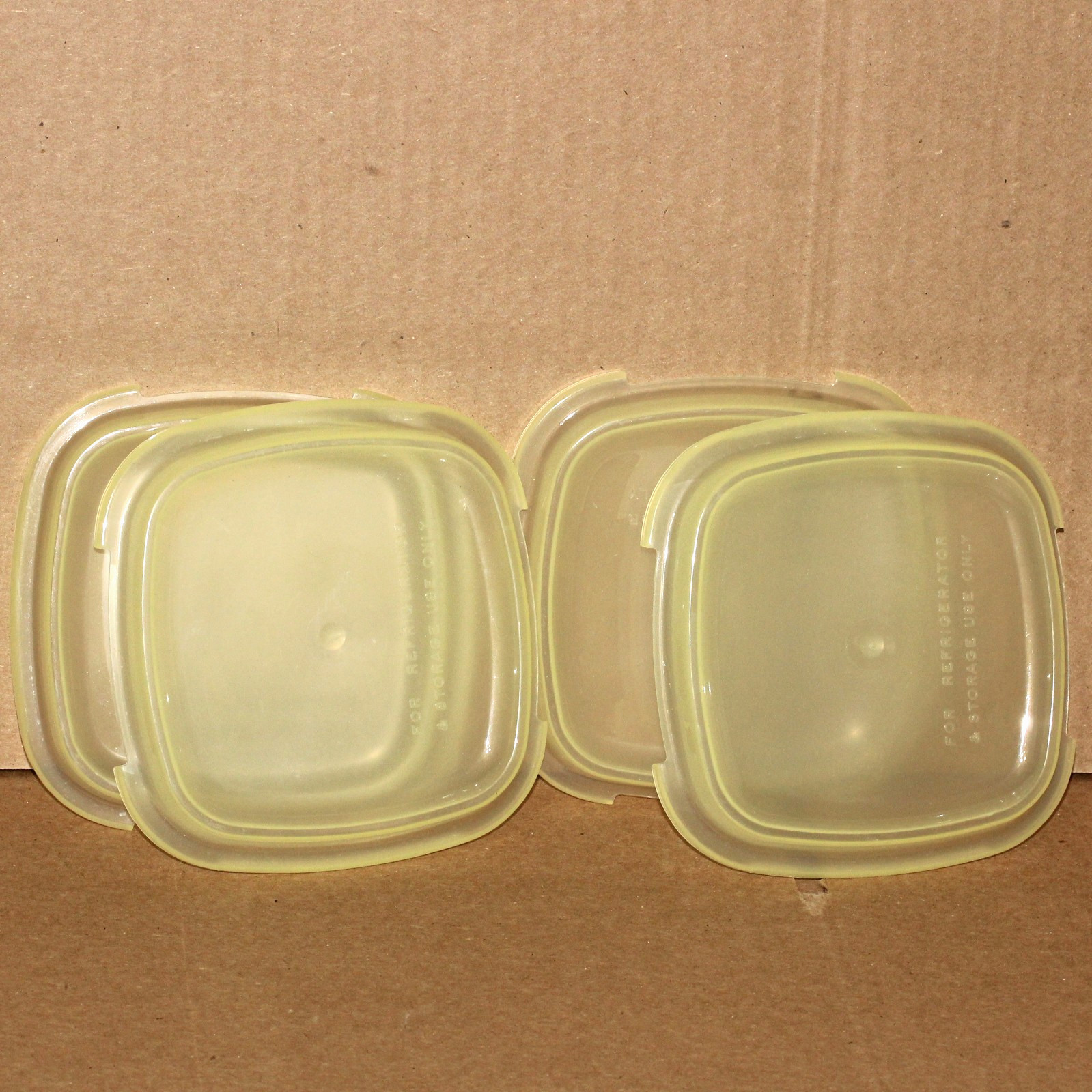 4 Vintage Corning Ware Petite Pan P41B Plastic Storage Lids Covers Only 5.5"