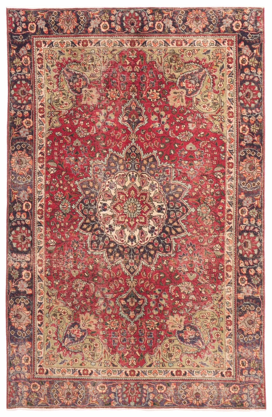 Traditional Vintage Hand-Knotted Area Rug 5'11" x 9'3" Oriental Wool Carpet