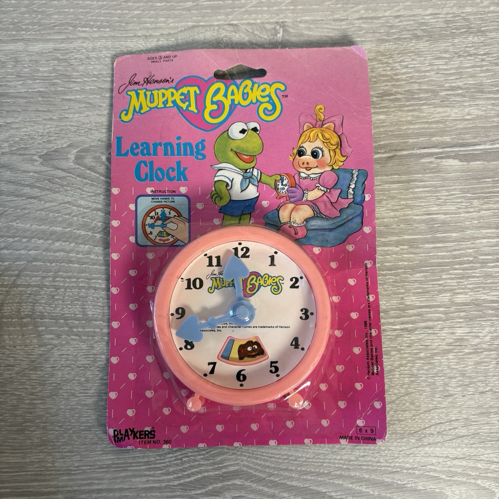 Muppets Babies Learning Clock Jim Henson 1988 Playmakers Vintage Kids Toy Sealed