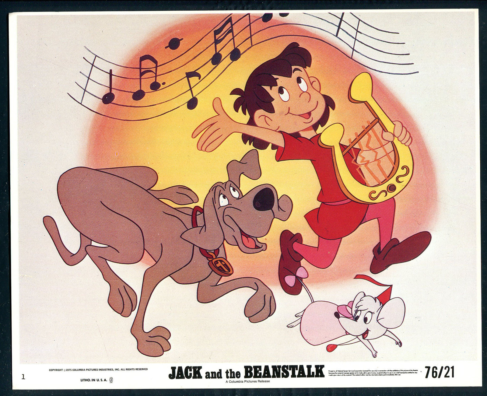 CARTOON ANIMATION MOUSE DOG HARP BOY Jack And The Beanstalk ’76