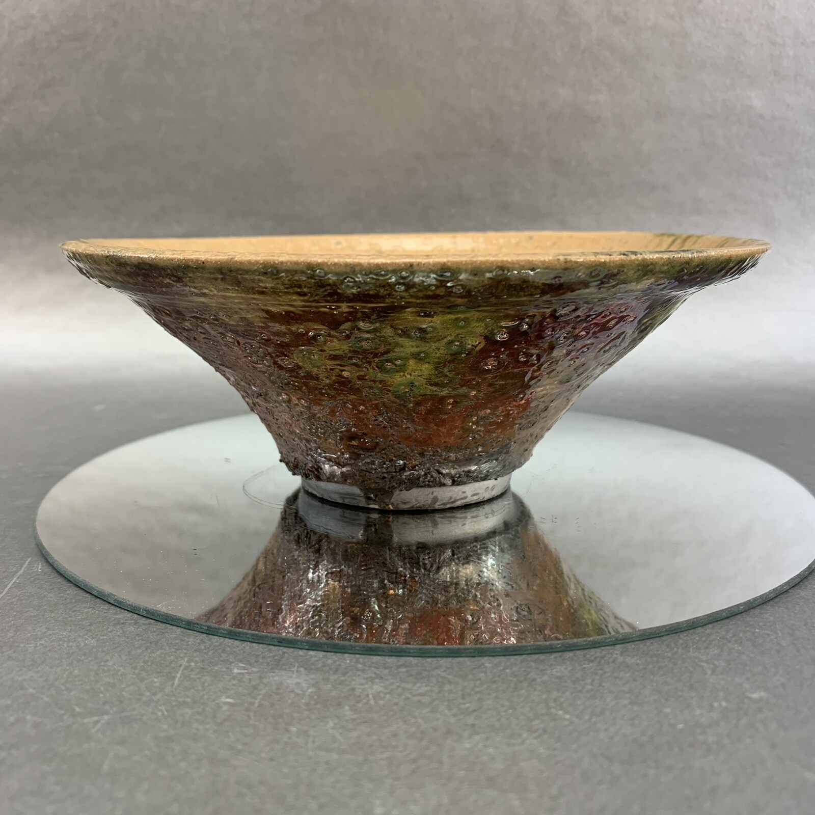 Vintage Signed Handmade Raku Studio Art Pottery 7.5” Bowl Artist Artisan