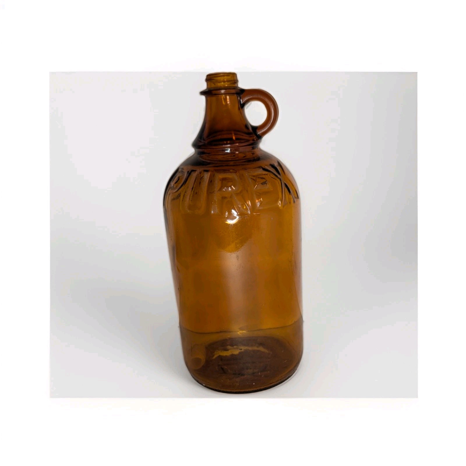 Vintage 1/2 Gallon Purex Amber Brown Bottle Duraglass Farmhouse Laundry Room