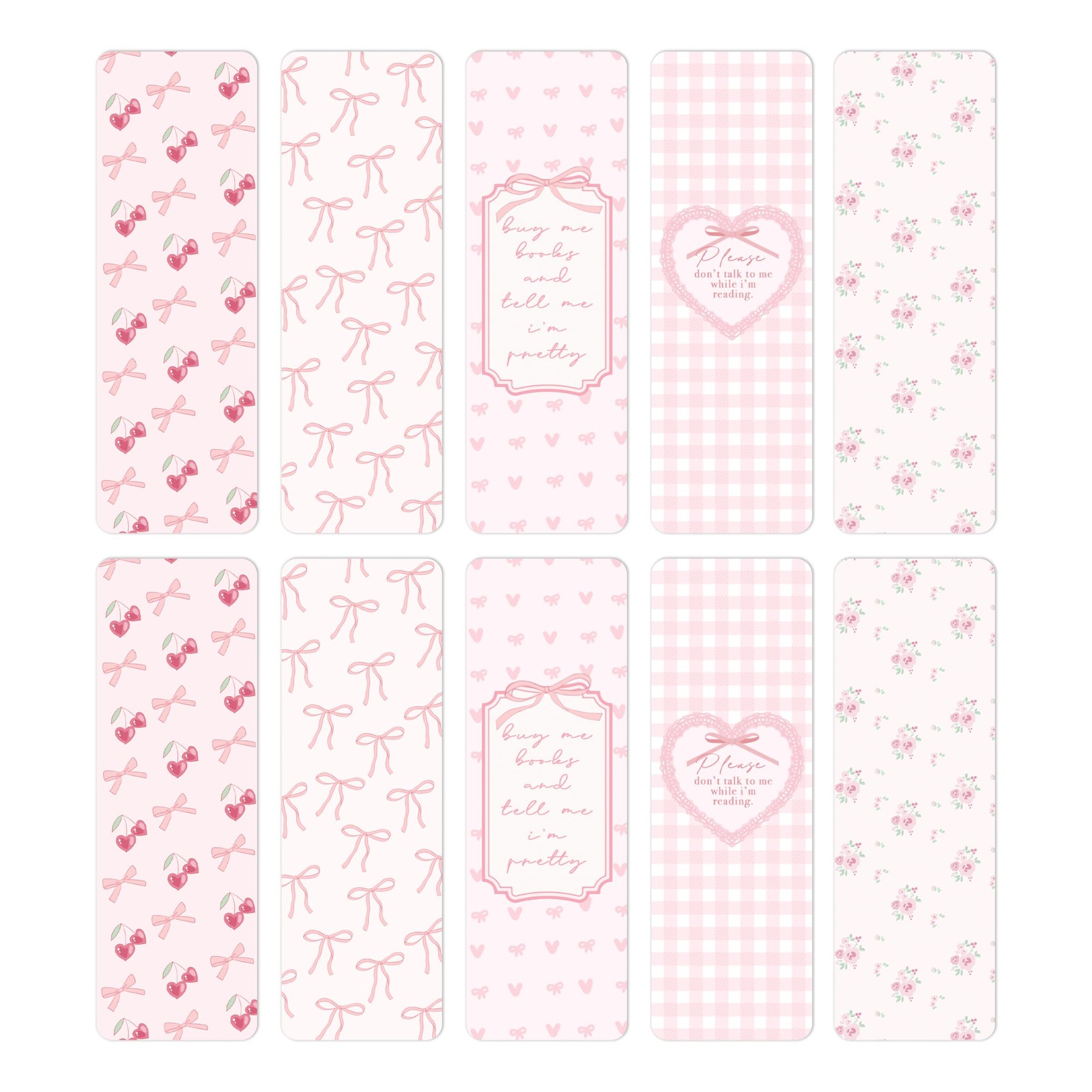 Pink Coquette Bookmarks for Women, Cute Bow Bookish Gifts for Book Lovers Boo...