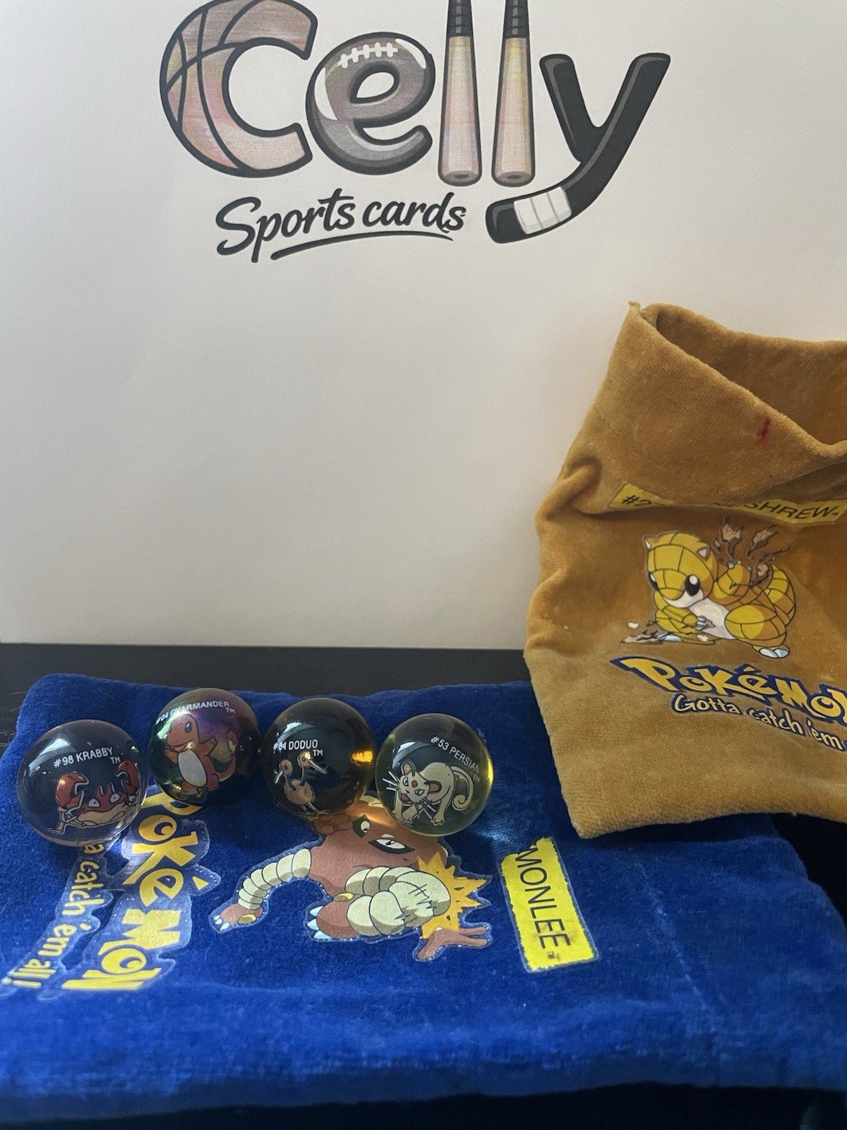 Vintage Pokemon Marbles Lot of 4 with 2 Bags PLEASE READ DESCRIPTION