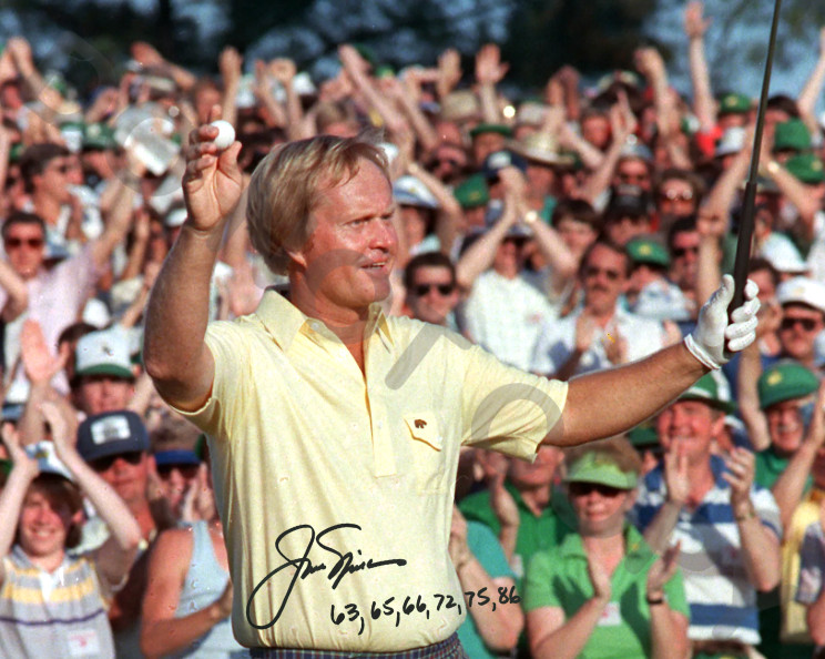 Jack Nicklaus Autographed 8x10 Signed Reprint Photo Masters Wins Celebration