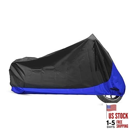  2 in 1 Motorcycle Cover Waterproof Protector for Harley Street Glide Road 