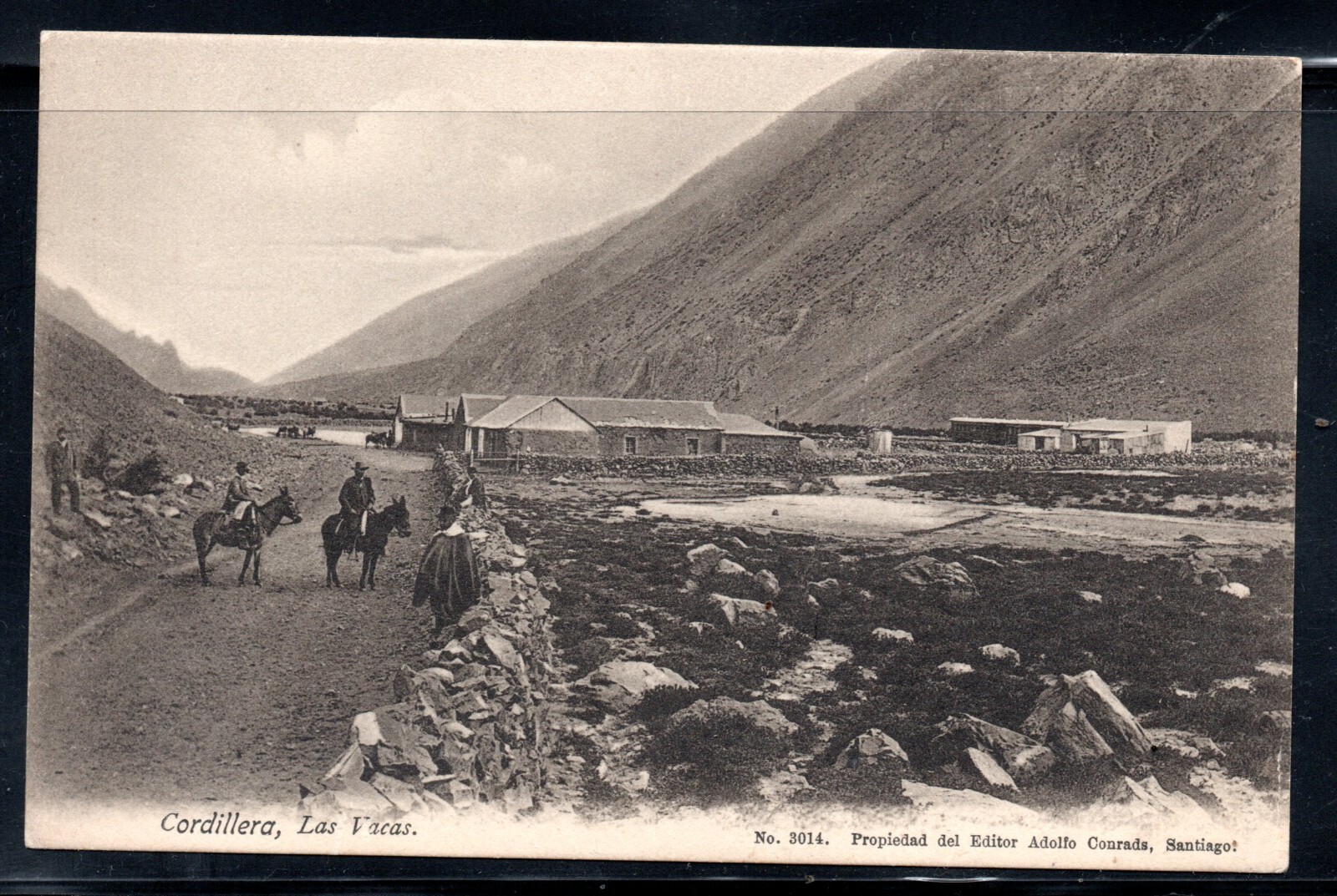 CHILE,  POSTAL, CORDILLERA, LAS VACAS, EDITOR ADOLFO CONRADS