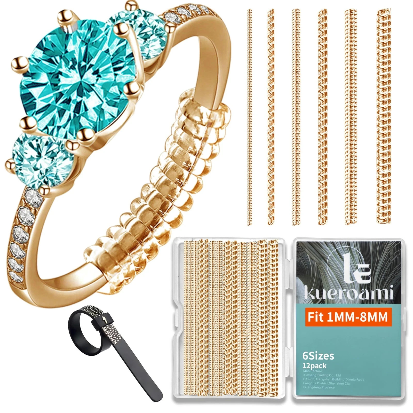 Ring Size Adjuster for Loose Rings,12 Pack-6 Sizes Plastic Guards Jewelry Fit...