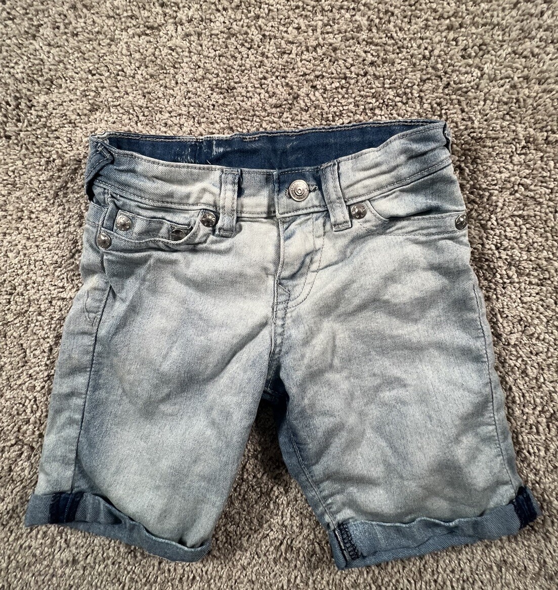 True Religion Kids Size 5 Jean Denim Shorts Light Wash