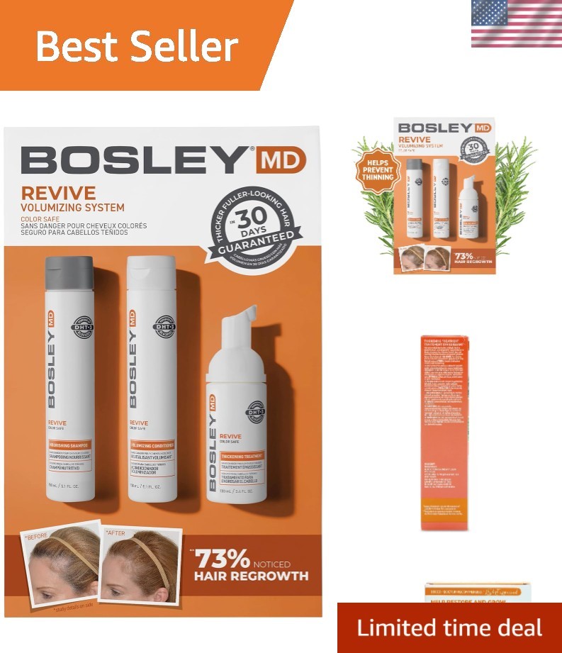 Healthy Hair Growth with BosRevive 30-Day Treatment - Color-Safe Care Essentials