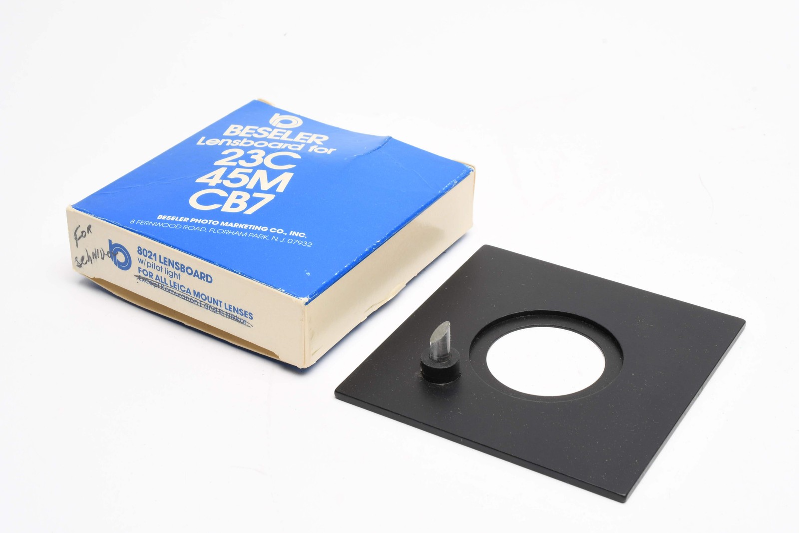 Beseler #8021 Lens Board w/Pilot Light 39mm Hole, Recessed