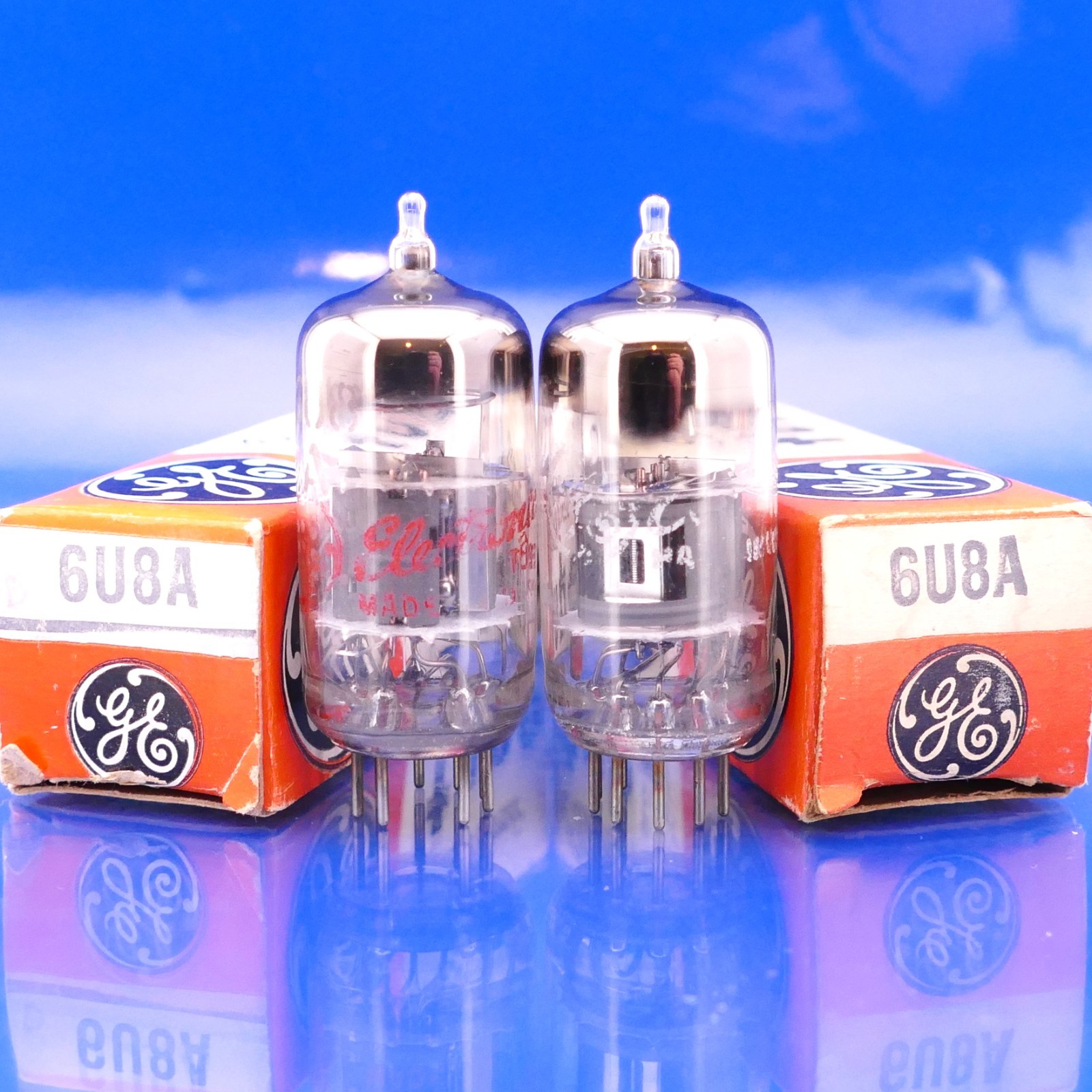 Two GE 6U8A Tubes NOS NIB Match Construction GM[%]: 87/103 91/105 AMPLITREX
