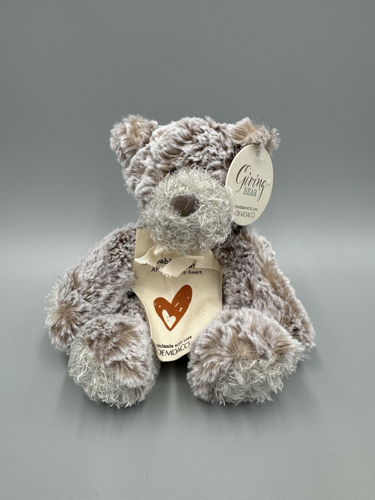 DEMDACO Always In My Heart Mini Giving Bear Plush Stuffed Animal Toy 7”