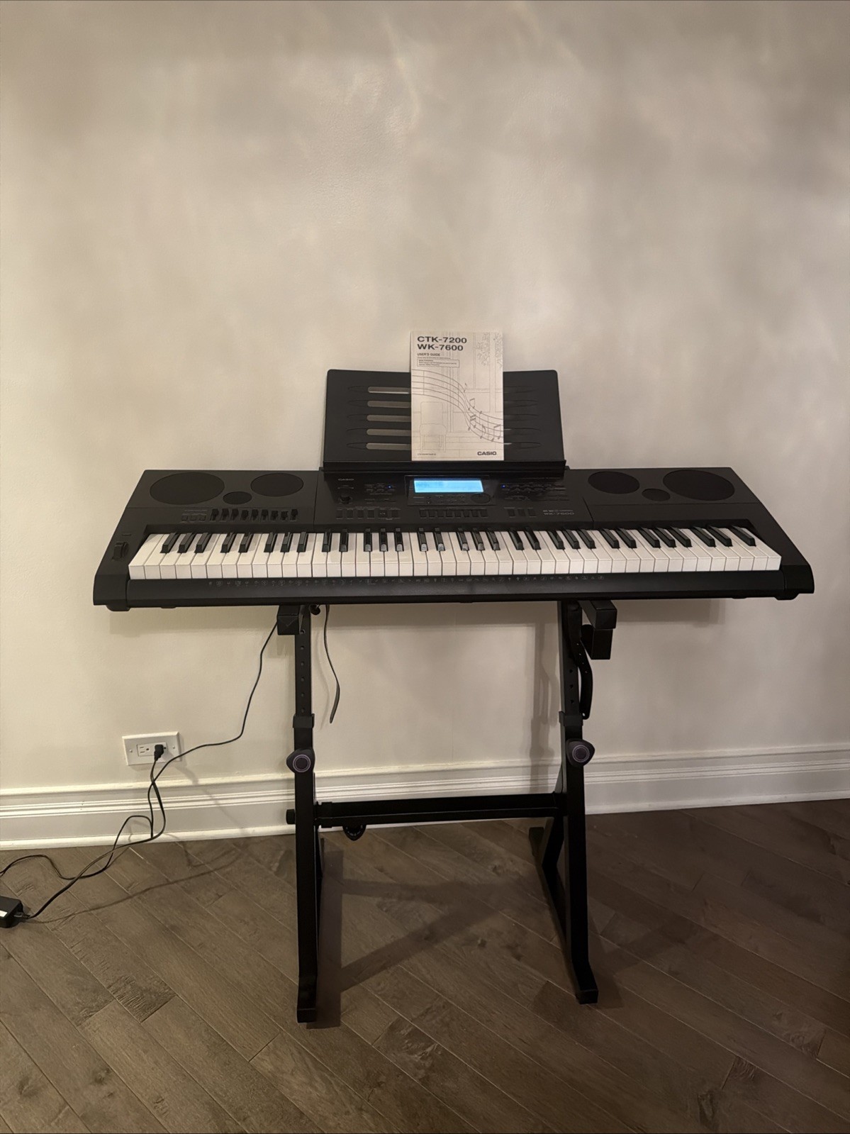Casio WK-7600 76-Key Workstation Keyboard with Adjustable Keyboard Stand Bundle