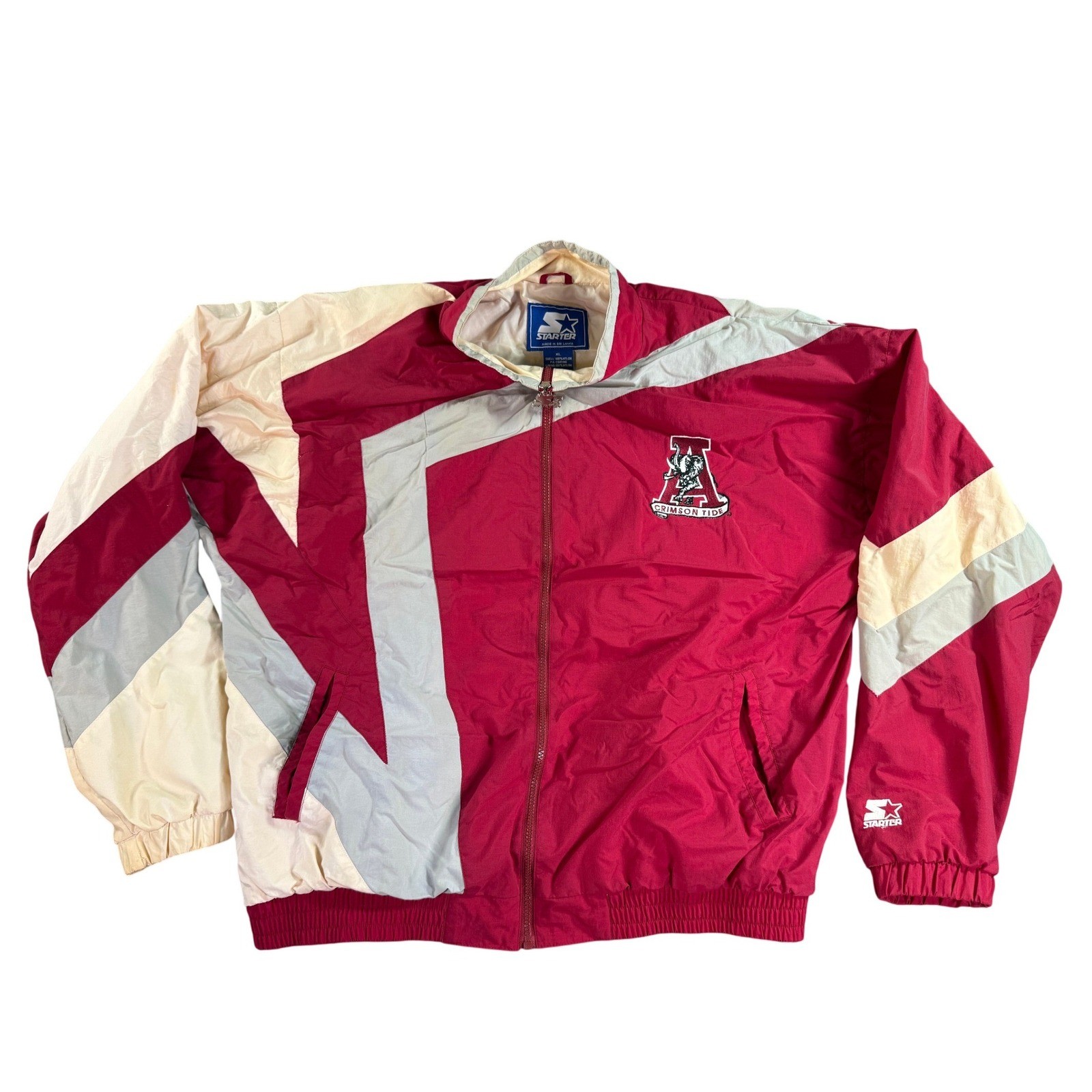 Vintage Starter Alabama Crimson Windbreaker Mens XL Crimson Tide 90s Full Zip