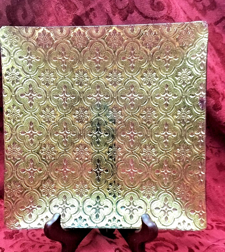 Decorative Embossed Glass Tray with Gold Accent Vintage Inspired Candy Dish