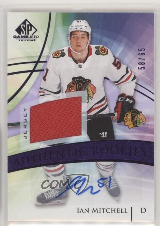 2020 SP Game Used Authentic Rookies Purple Jersey 58/65 Ian Mitchell Auto 03uh
