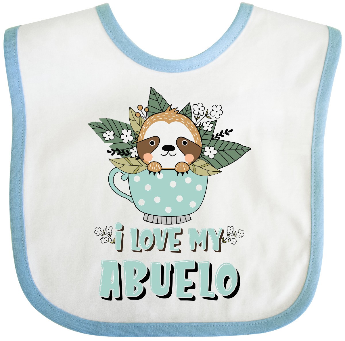 Inktastic Teacup Raccoon I Love My Abuelo Baby Bib Grandchild Granddaughter Day
