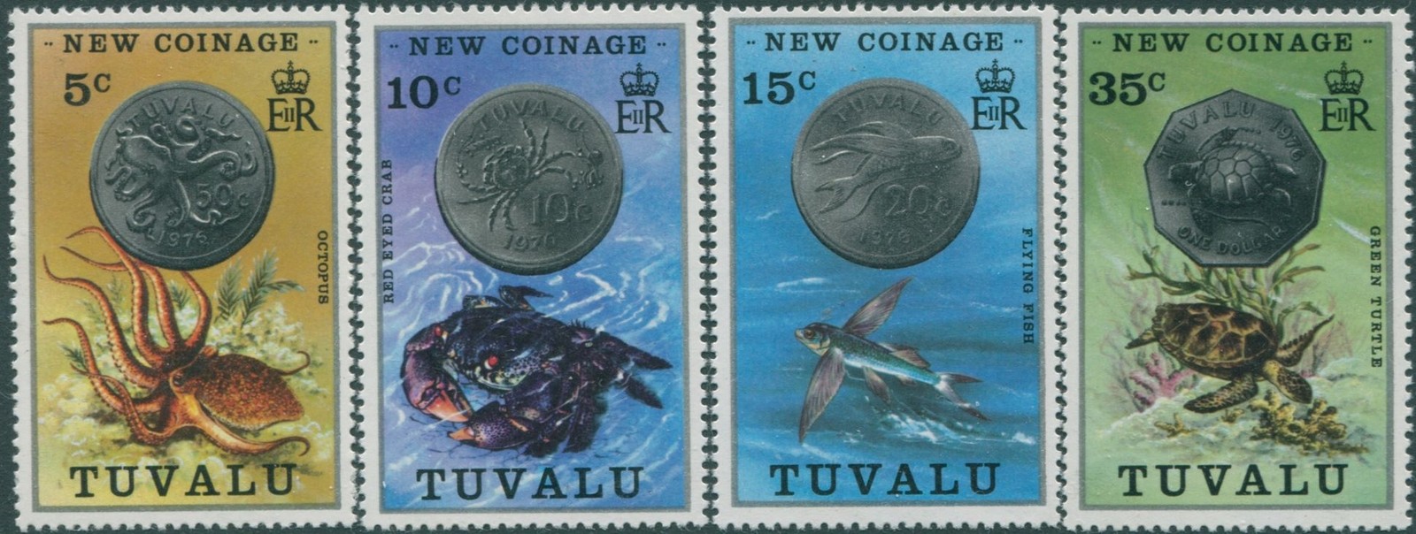 Tuvalu 1976 SG26-29 New Coinage set MNH
