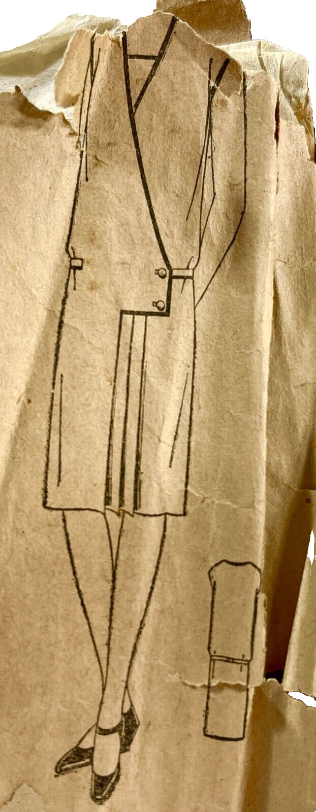 1920s Sewing Pattern 6309 Womens Morning Frock Dress Size 34-36 Antique 14896