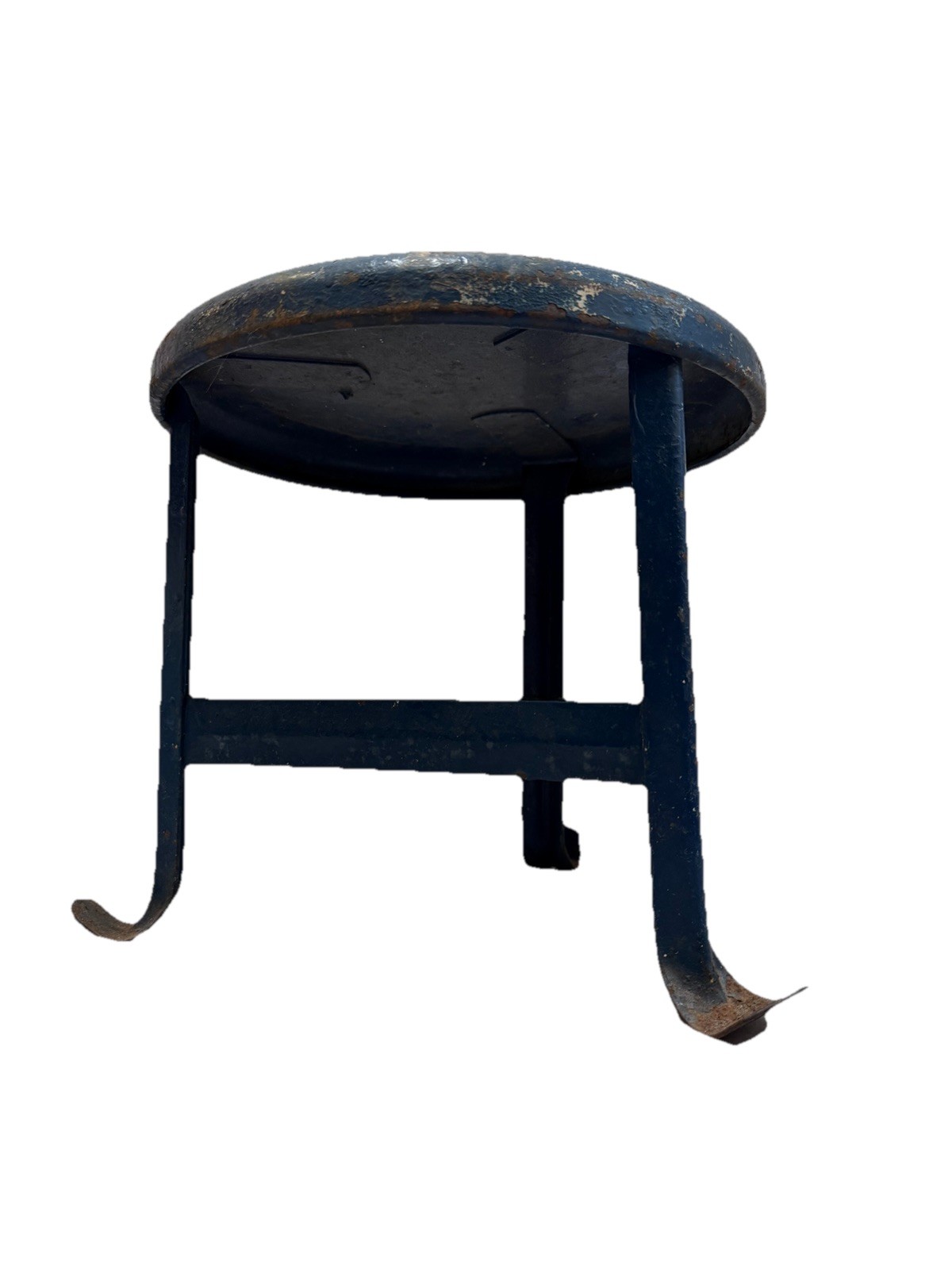 11” Metal Cow Milking Stool 3 Leg  Primitive Rustic Farm Barn Fresh Steel Blue