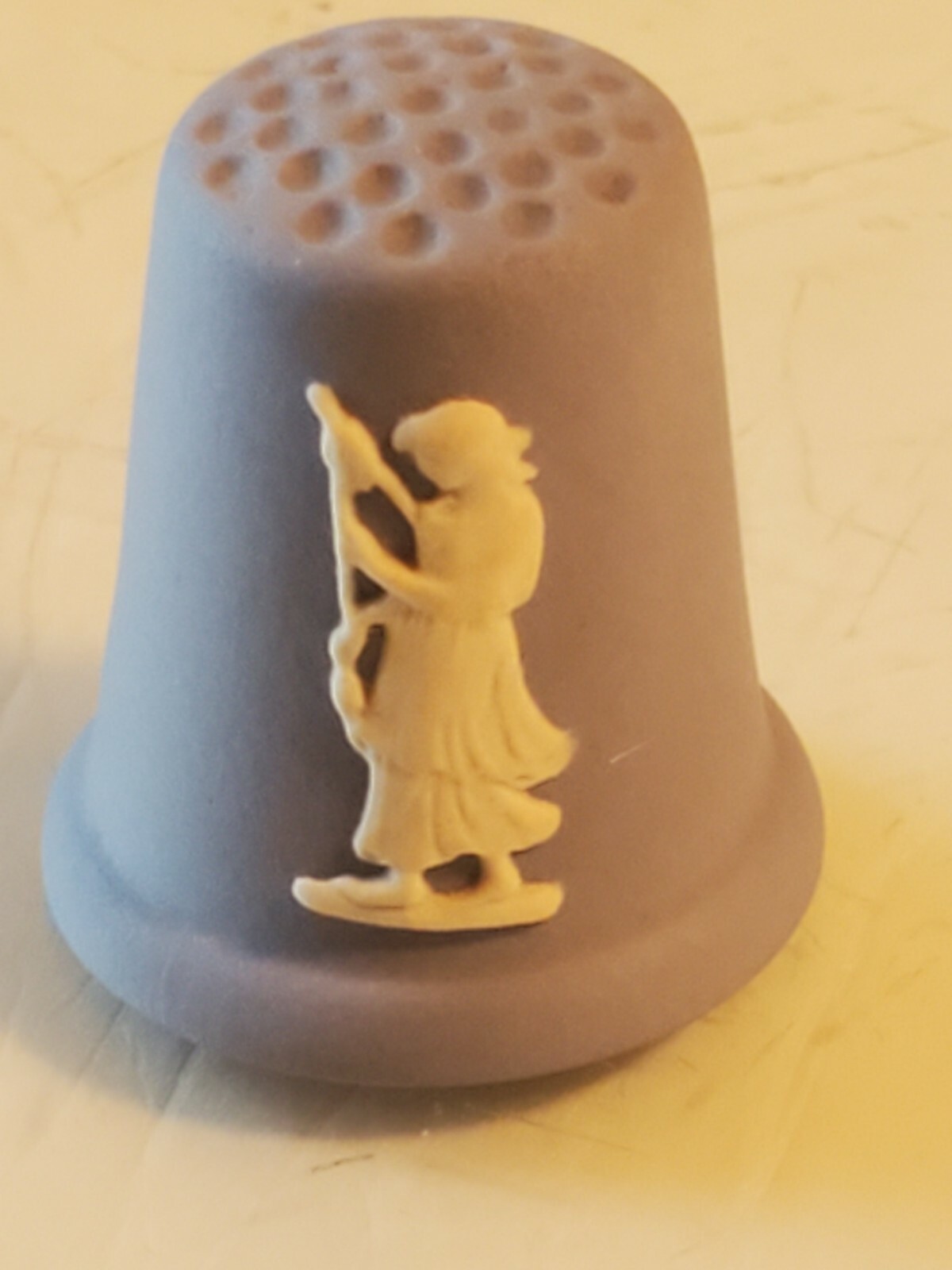 Wedgwood Jasper Ware Vintage Thimble Josiah Blue Pottery England marked box5