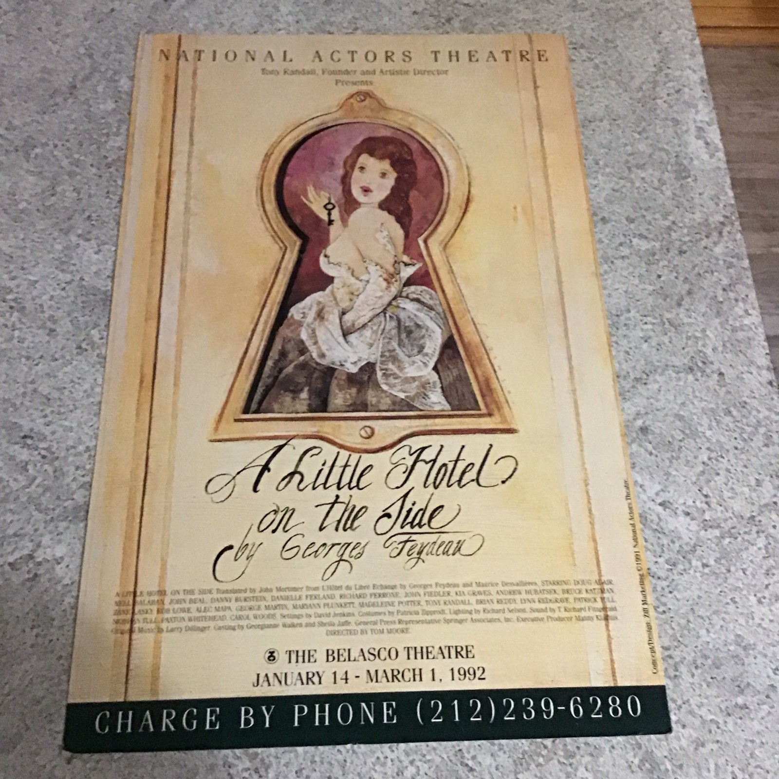 A Little Hotel On The Side  Broadway Window Card Poster 14" x 22" Tony Randall