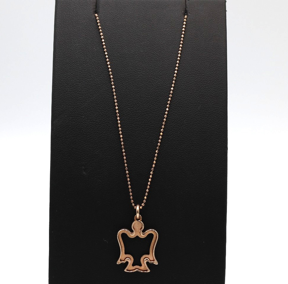 925 Rose Gold Vintage Angel Diamond Necklace From The '80s