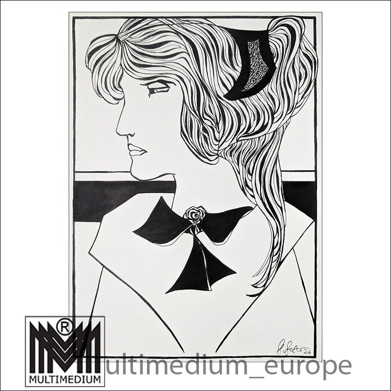 Original ink drawing - Gisela Geser - title - melancholy