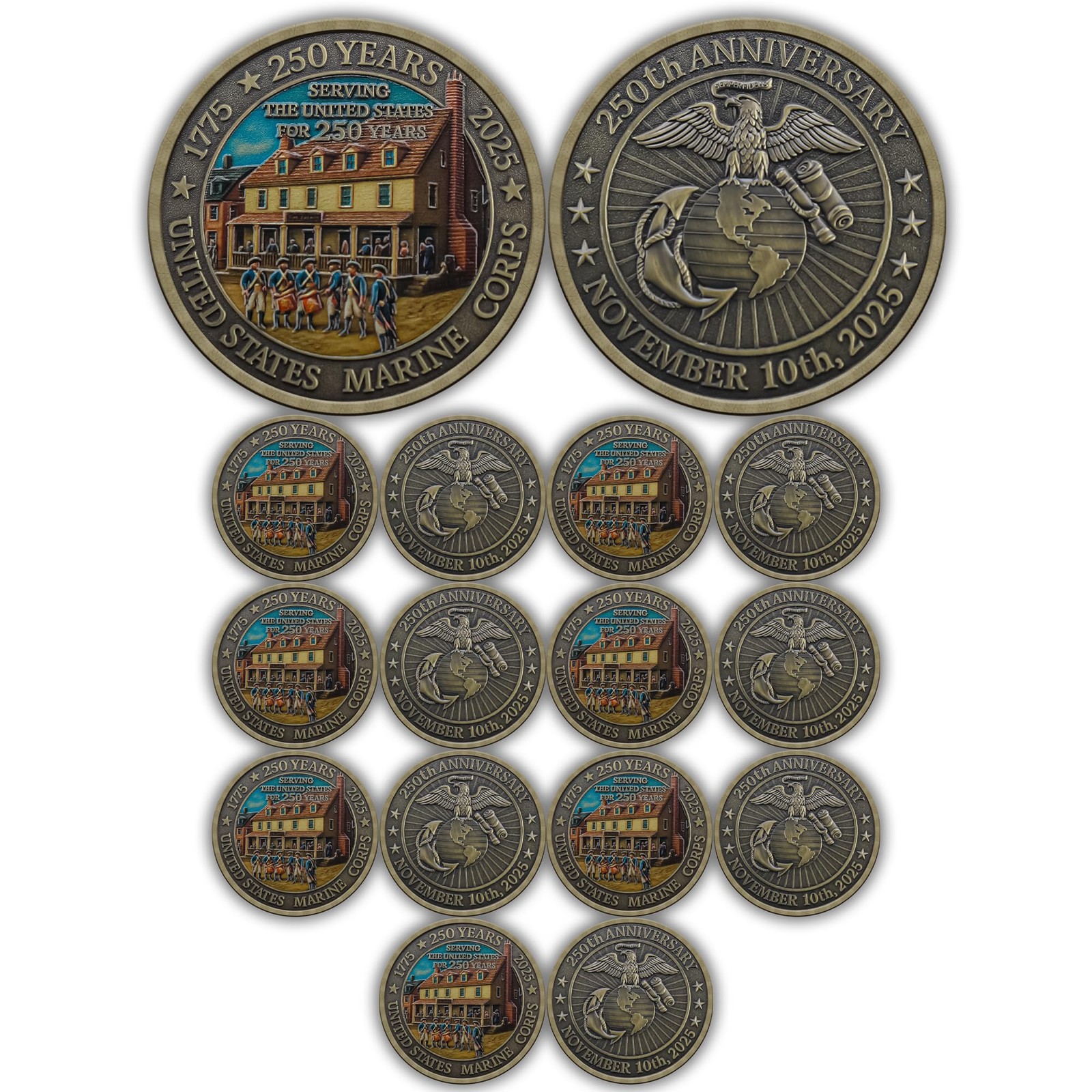 16Pcs 250th Marine Corps Anniversary Challenge Coin  Military Collectible for...