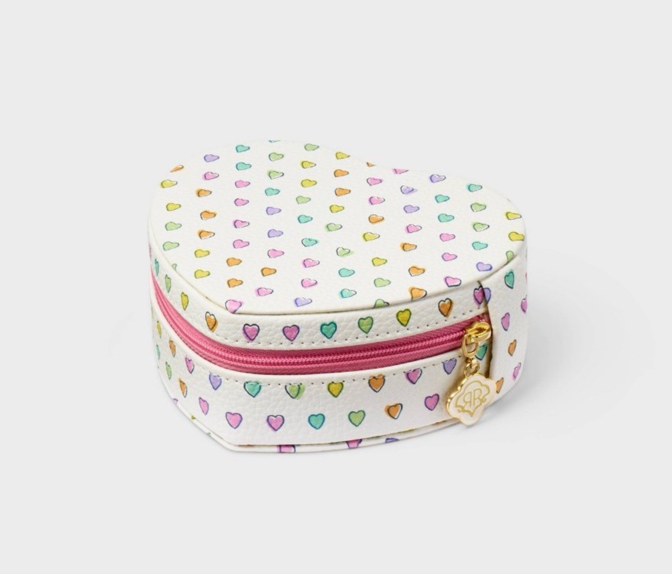 Disco Hearts Wave Heart Shaped Jewelry Box White/Pink - Roller Rabbit x Target