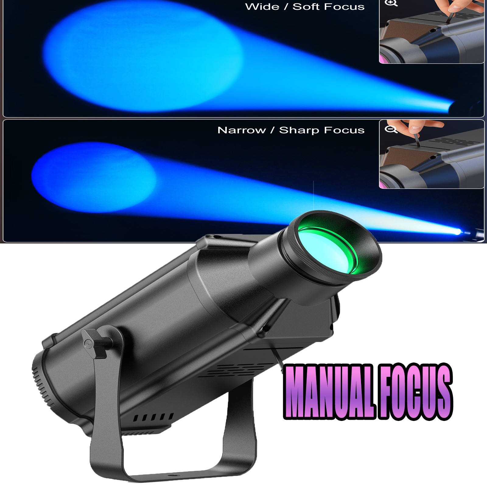 RGB Spot Light 200W COB Stage Light Sound Active DMX DJ manual zoom/focus Xmas