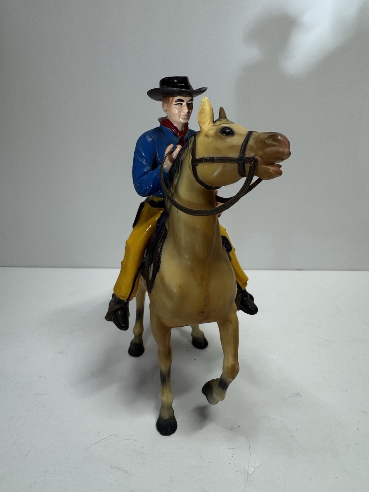 Vintage Cowboy & Horse Hardy Plastic Toy 1950’s Hong Kong
