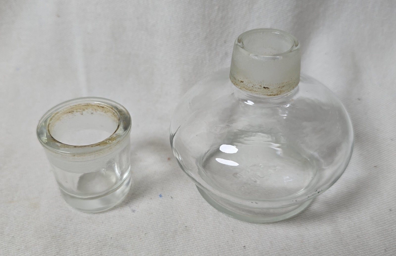 Vintage Laboratory Bottle With Glass Lid Made In USA