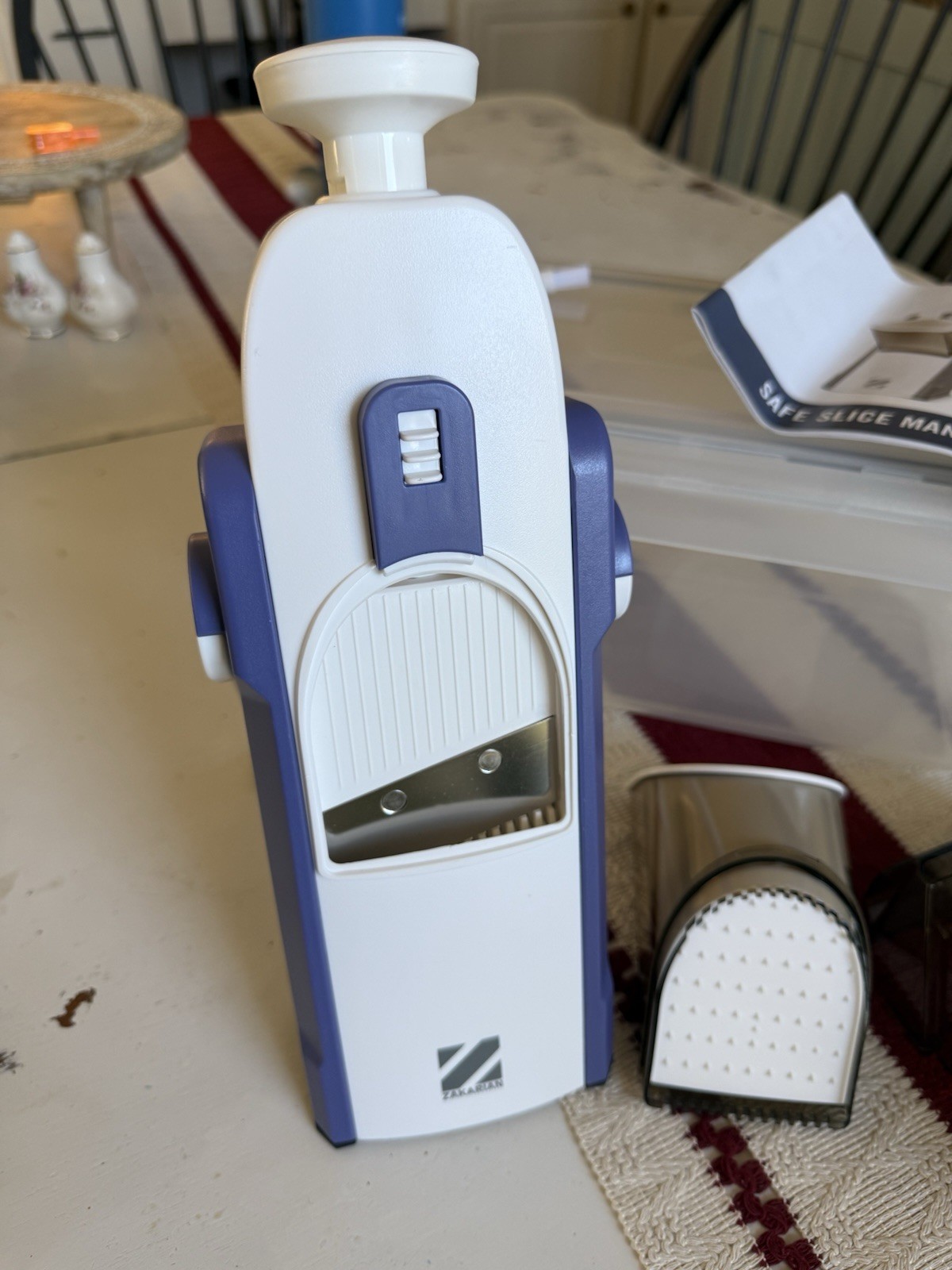 Zakarian Safe Slice Mandoline Blue Open Box Never Used