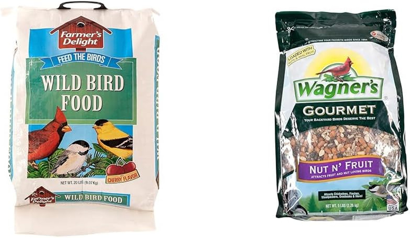 Wild Bird Food Bundle with 53003 Farmer'S Delight Cherry Flavor 20-Pound and 820